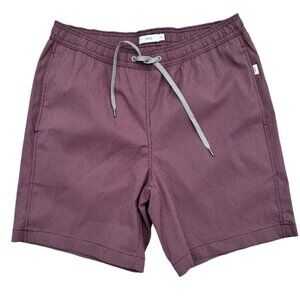 Onia Charles 7“ Microcheck Swimsuit Trunks Large Mesh Lining Plum Gray Gorpcore